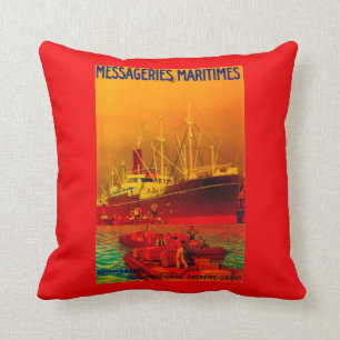 Coussin Cru PosterEurope de Messageries Maritimes