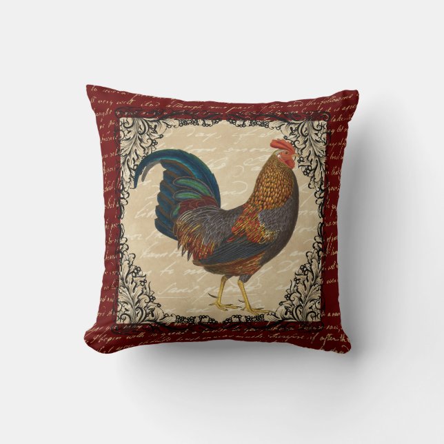 Coussin Cru rouge de coq (Recto)