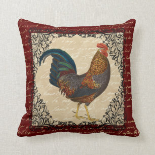 Coussin Cru rouge de coq