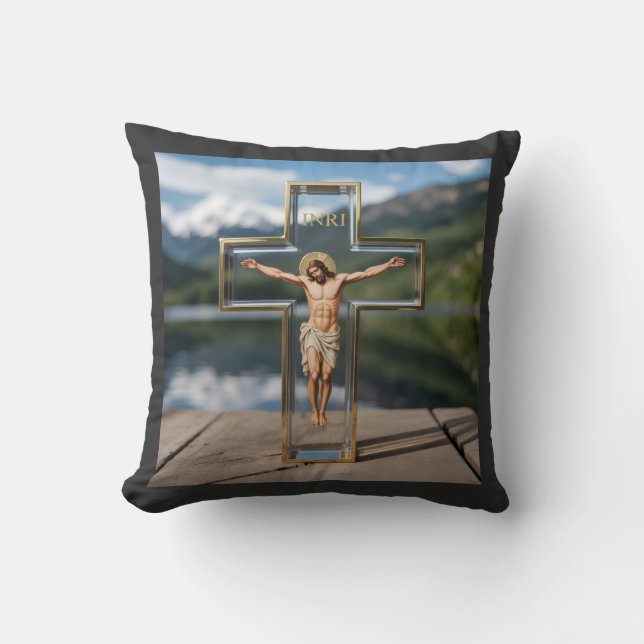 Coussin Cruz transparente INRI (Recto)