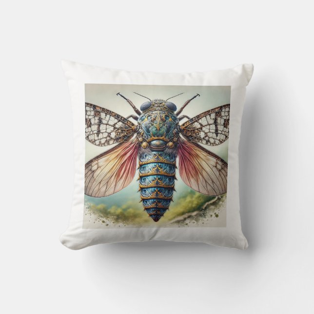 Coussin Cryptaspasma Insect 050824IREF231 - Watercolor (Recto)