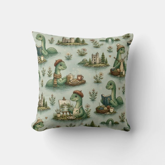 Coussin Cryptides cosy Nessie Monstre du Loch Ness loisirs (Recto)