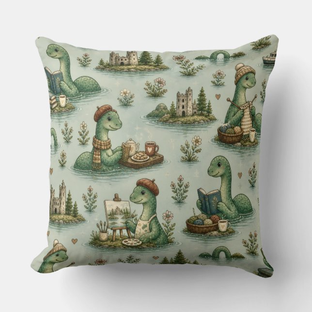 Coussin Cryptides cosy Nessie Monstre du Loch Ness loisirs (Recto)