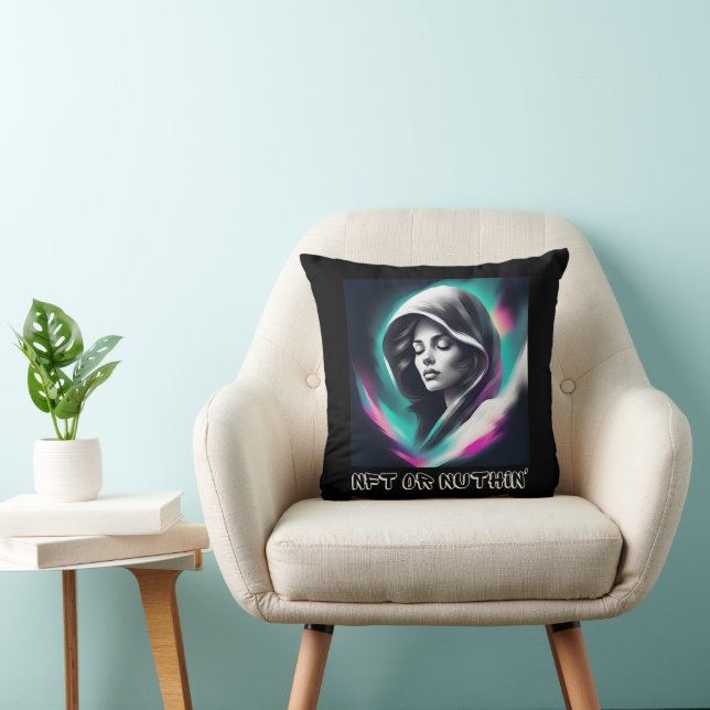 Coussin Crypto et conception d'Arts numériques en gras NFT (Chaise)