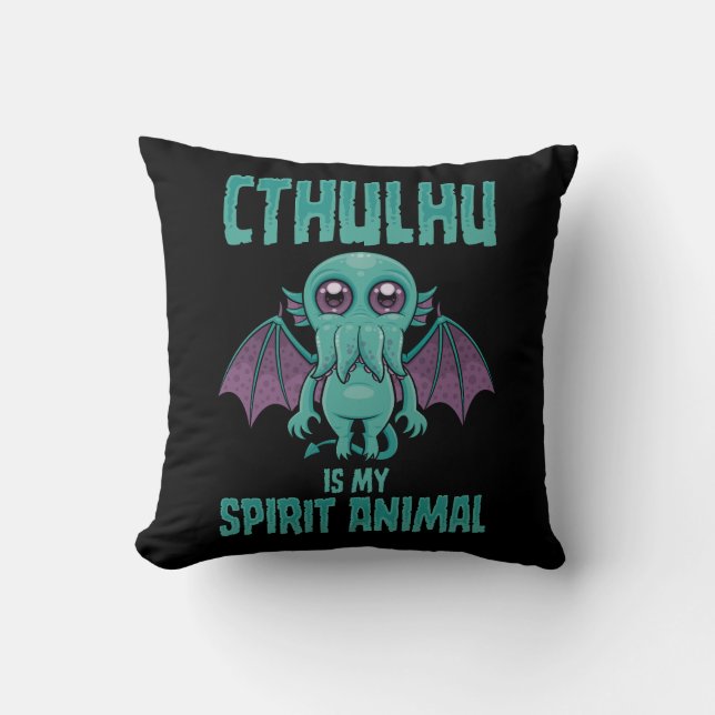 Coussin Cthulhu est mon animal spirituel (Recto)