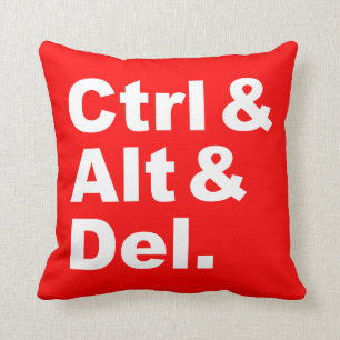 Coussin CTRL et alt et Del Pillow (couleurs inverses)