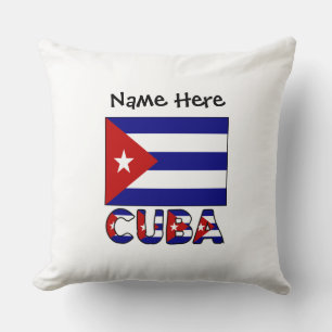 Coussin Cuba Bleu foncé Drapeau cubain Noir Personnalisati