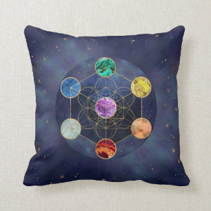 Coussin Cube de Metatron Chakras Géométrie sacrée