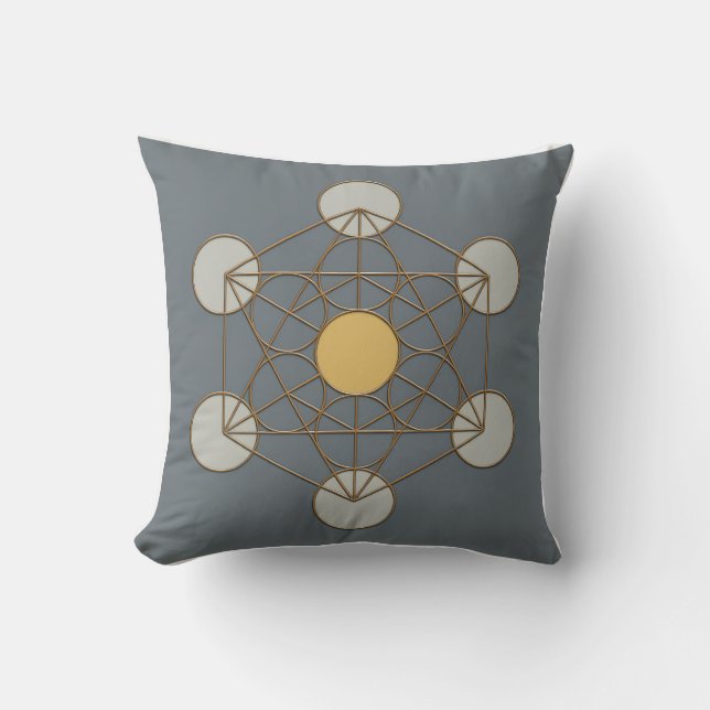 Coussin Cube de Metatron Géométrie sacrée Jeu d'oreiller (Recto)