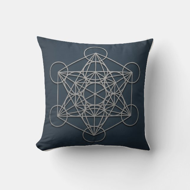 Coussin Cube de Metatron Géométrie sacrée Jeu d'oreiller (Recto)