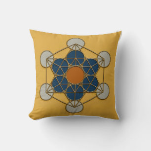 Coussin Cube de Metatron Géométrie sacrée Jeu d'oreiller