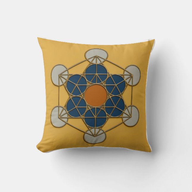 Coussin Cube de Metatron Géométrie sacrée Jeu d'oreiller (Recto)