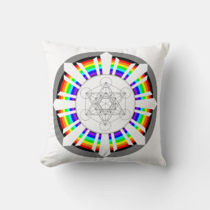 Coussin Cube de Métatron Prisme Arc-en-Ciel