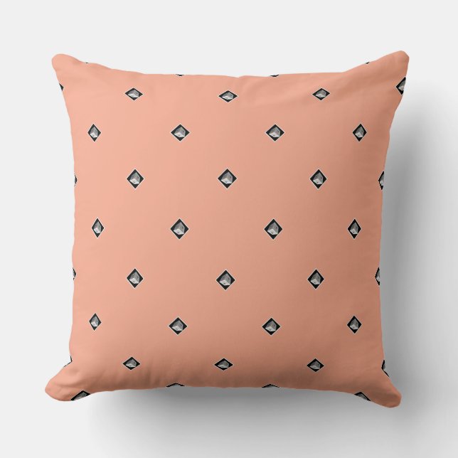 Coussin Cube Pyramide Répéter Pêche (Recto)