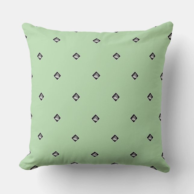 Coussin Cube Pyramide Répétition Vert Menthe (Recto)