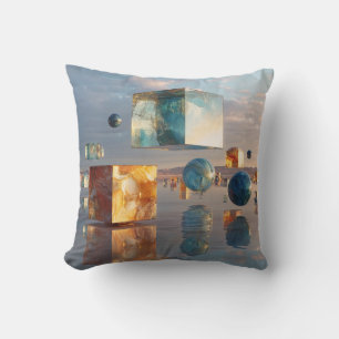Coussin Cubes et sphères surréalistes flottants