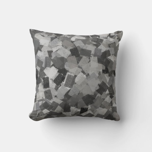 Coussin Cubisme gris noir Motif Abstrait (Recto)
