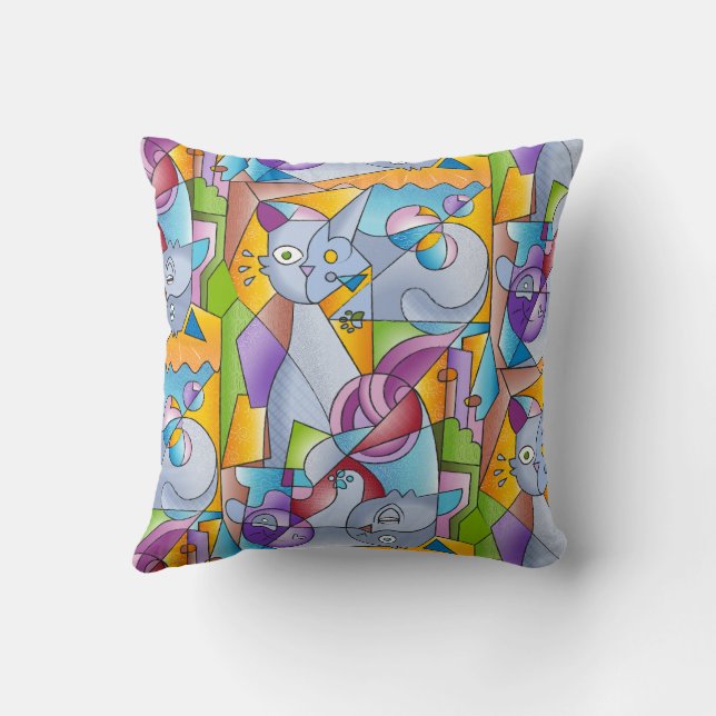 Coussin Cubist Cats - The Mininos (Verso)