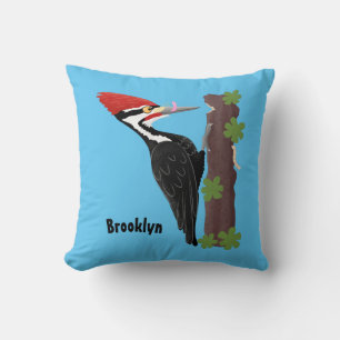 Coussin Cue drôle Pileated woodpecker dessin d'illustratio