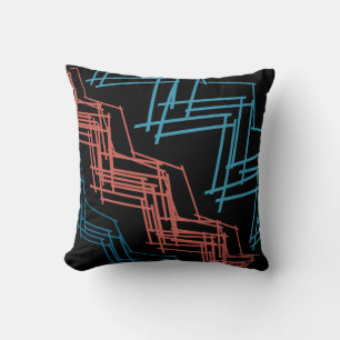 Coussin Cuillère en terre cuite rouge turquoise noir diago
