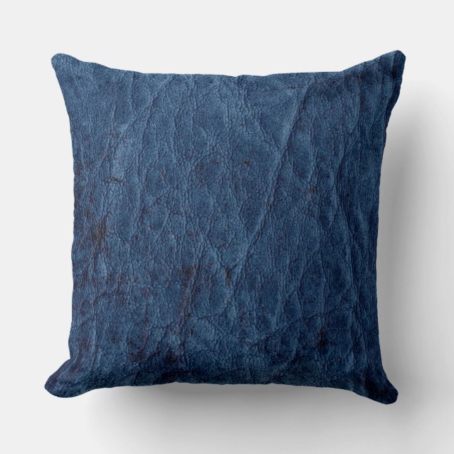 Coussin Cuir bleu (Recto)