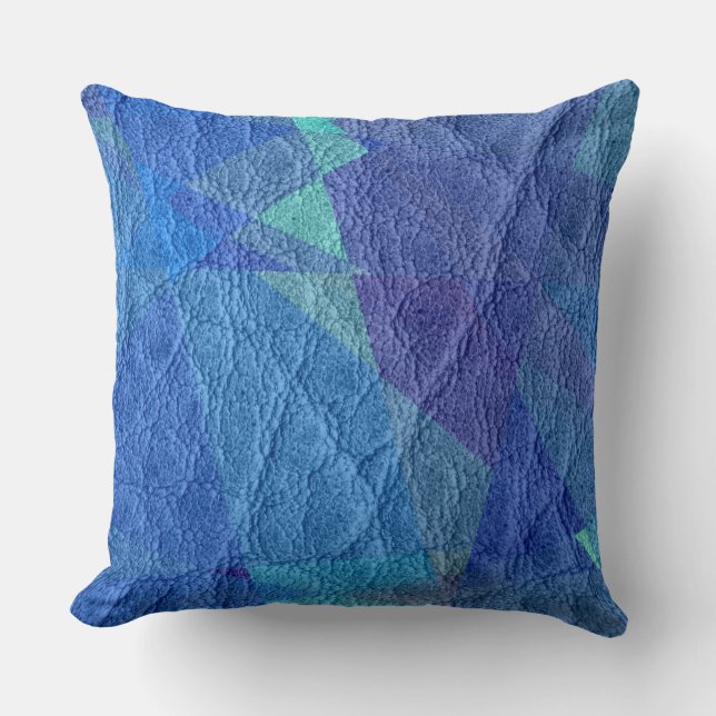Coussin Cuir bleu (Recto)