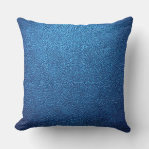 Coussin Cuir bleu