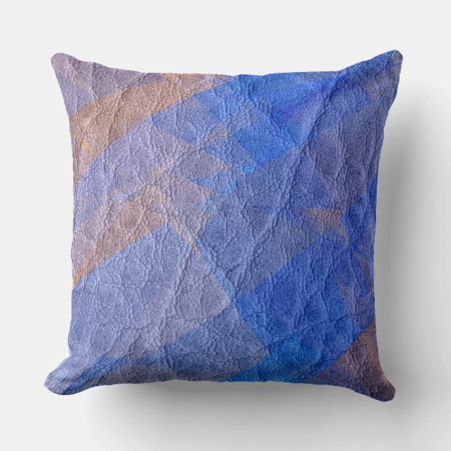 Coussin Cuir bleu #2 (Recto)