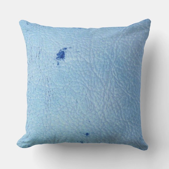 Coussin Cuir bleu rustique Faux (Recto)