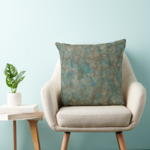 Coussin Cuir bleu turquoise