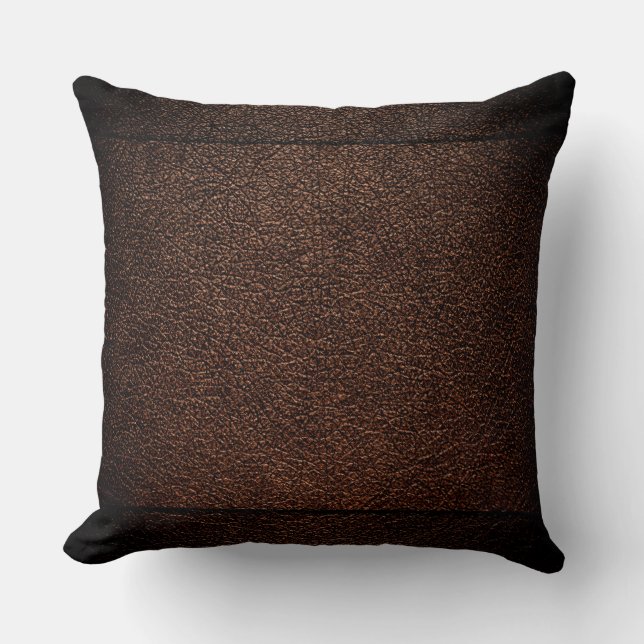 Coussin Cuir Brown (Recto)