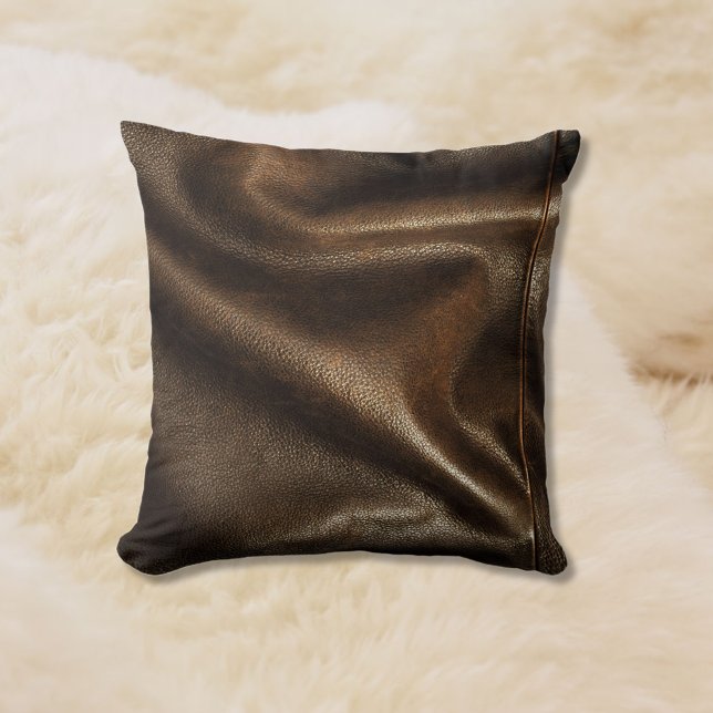 Coussin Cuir Brown brillant Faux (Créateur téléchargé)