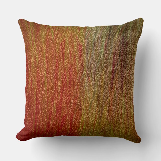 Coussin Cuir Brown orange #2 (Recto)