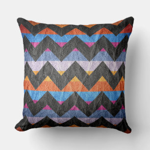 Coussin Cuir Chevron coloré moderne #3
