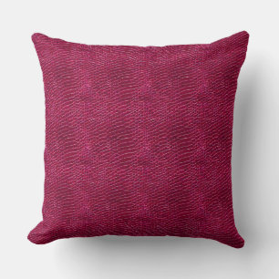 Coussin Cuir Faux Raspberry