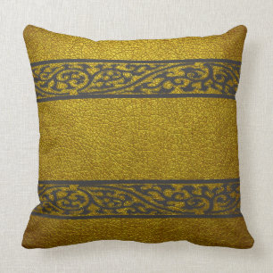 Coussin Cuir jaune
