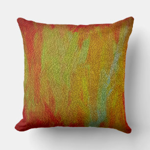 Coussin Cuir jaune rouge
