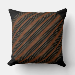 Coussin Cuir marron et noir