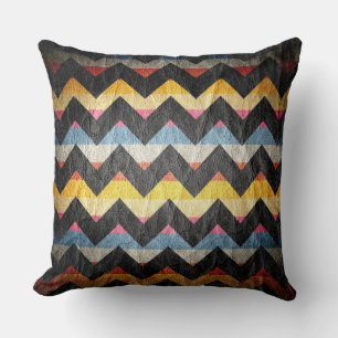 Coussin Cuir moderne noir Chevron