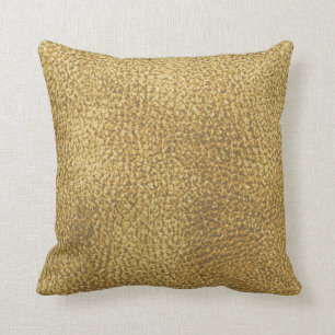 Coussin Cuir or texture luxe brillant brillant