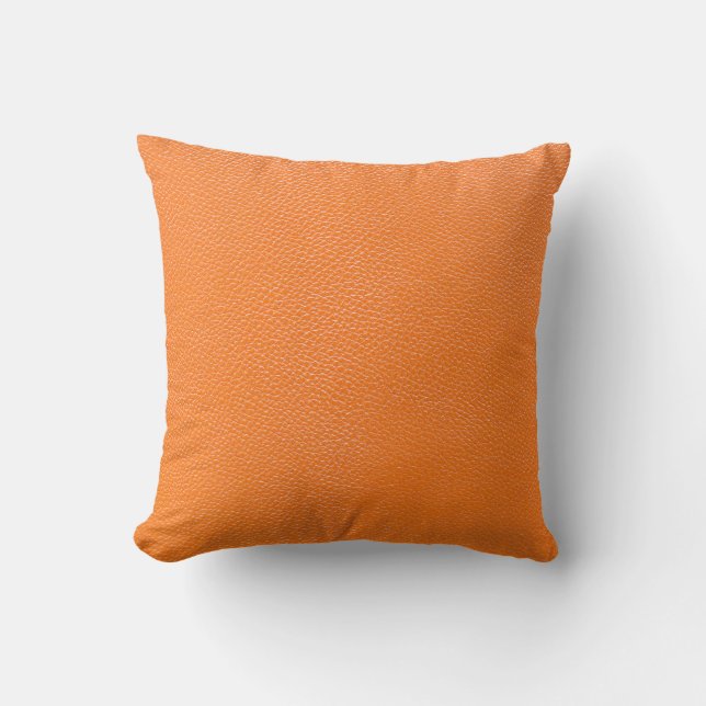 Coussin Cuir orange texture motif fond cuir, t (Recto)