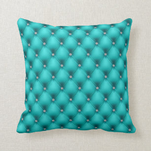 Coussin Cuir piqué par Aqua de FAUX, diamante