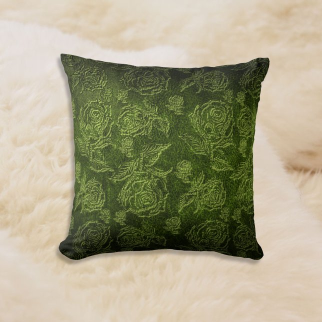 Coussin Cuir Rose à relief vert Faux (Créateur téléchargé)