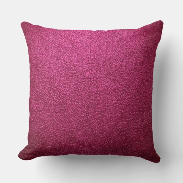 Coussin Cuir rose chaud (Recto)