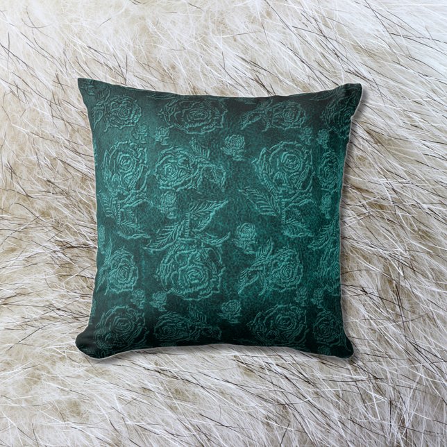 Coussin Cuir Rose turquoise Faux Embossé (Créateur téléchargé)