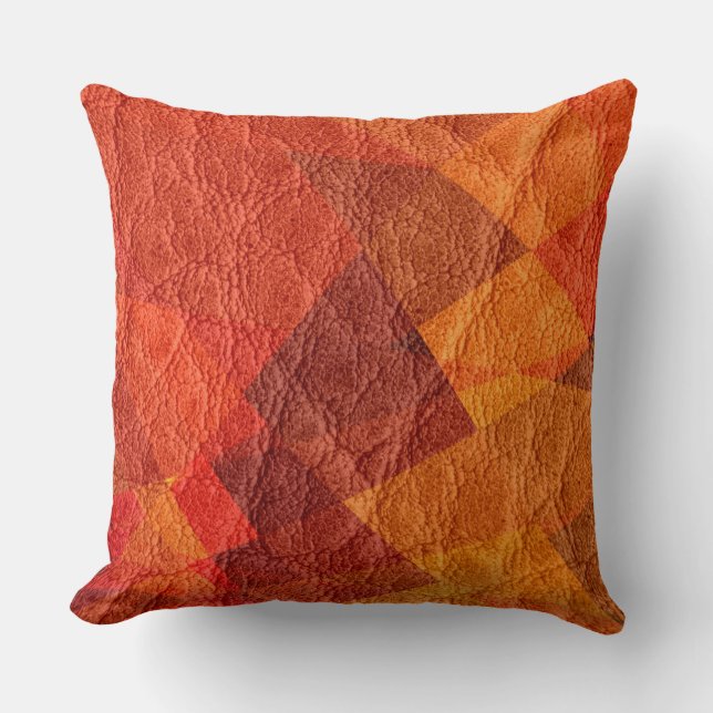 Coussin Cuir rouge-brun (Recto)
