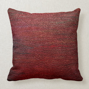 Coussin Cuir rouge-brun #2