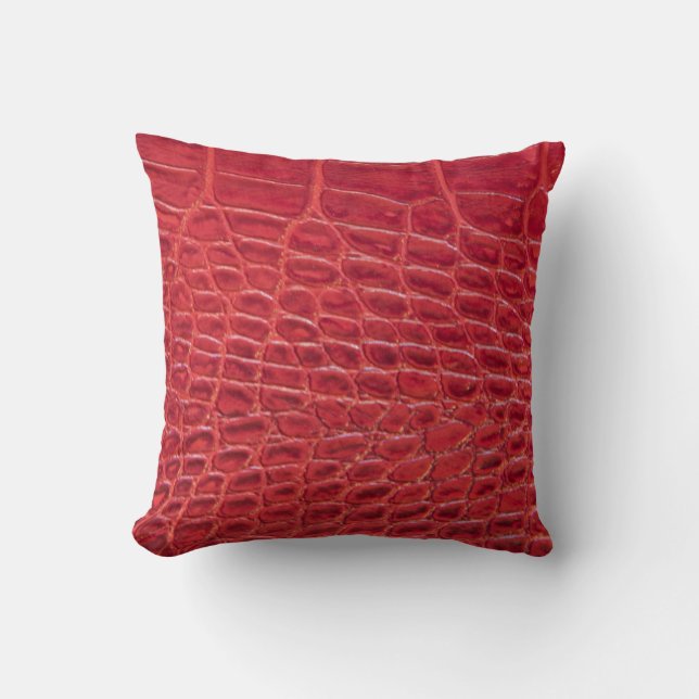 Coussin Cuir rouge d'alligator de Faux (Recto)
