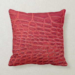 Coussin Cuir rouge d'alligator de Faux