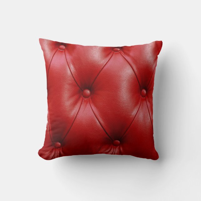 Coussin Cuir rouge : Motif d'élévation. (Recto)